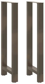 Pés de mesa de bar em aço natural, 2 peças, 40x (110-111) cm, aço