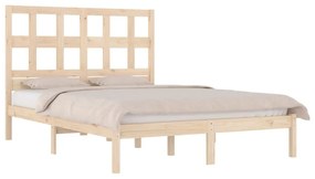 Estrutura de cama dupla 4FT6 135x190 cm madeira de pinho maciça