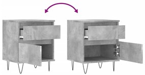 Mesas de cabeceira 2 pcs derivados de madeira cinzento cimento