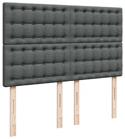 Estrutura de cama otomana com colchão 140x190cm cinzento escuro