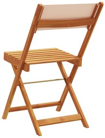 Cadeiras de bistrô 2 pcs madeira de acácia maciça/tecido bege