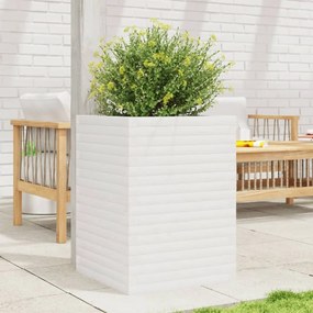 vidaXL Vaso/floreira de jardim 50x50x68,5 cm pinho maciço branco