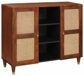 vidaXL Buffet Castanho 90 x 33,5 x 75 cm Madeira de manga maciça