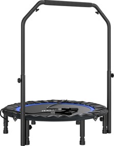 SPORTNOW Trampolim de Fitness Ø102 cm Dobrável com Guiador Ajustável de 4 Níveis e Bandas para Treino de Pernas e Corpo Azul | Aosom Portugal