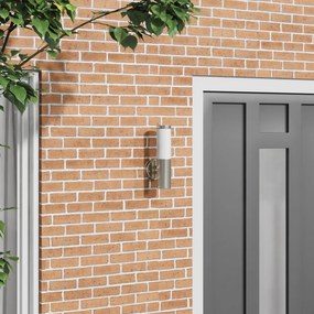vidaXL Luz de Parede Externa Prateado Aço Inoxidável IP44
