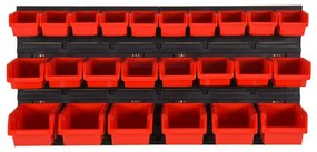 26pcs conjunto prateleiras de oficina 77x39cm PP vermelho/preto