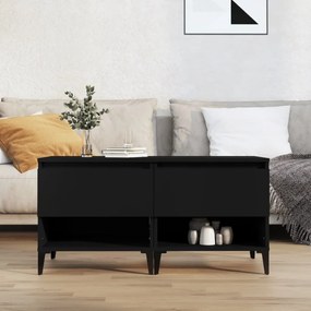 Mesas de apoio 2 pcs 50x46x50 cm derivados de madeira preto