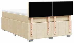 Cama com molas/colchão 140x200 cm tecido cor creme