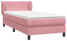 Cama com molas/colchão 100x220 cm veludo Rosa