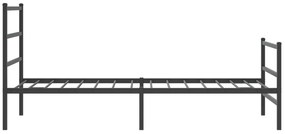 Estrutura de cama com cabeceira e pés 100x200 cm metal preto