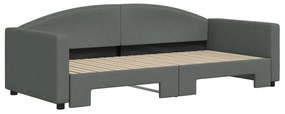Sofá-cama com gavetão 90x200 cm tecido cinzento-escuro