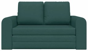 Sofá-Camas 2 em 1 Verde Escuro 148x71x83 cm Tecido