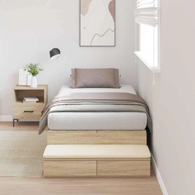 vidaXL Cama de Armazenamento em Carvalho Sonoma 90x190 cm