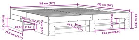 Estrutura cama s/ colchão 180x200cm cinza cimento
