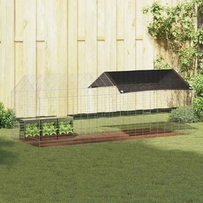 vidaXL Gaiola para Coelhos Prateado 400 x 78 x 78 cm Aço Galvanizado