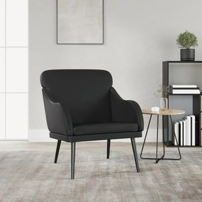 351424 vidaXL Cadeira com apoio de braços 63x76x80 cm couro artificial preto
