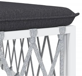5 pcs conjunto lounge de jardim com almofadões aço branco