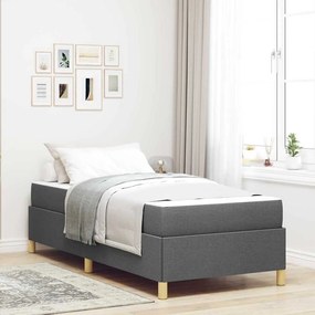 vidaXL Estrutura da Cama com colchão Cinza Escuro 100 x 200 cm tecido