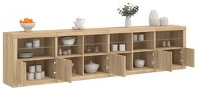 Aparador com luzes LED 283x37x67 cm carvalho sonoma