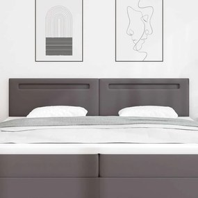 Cabeceira vidaXL Design Simples Cinza 200 cm em Couro Sintético