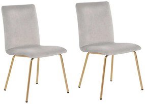 Conjunto de 2 cadeiras de jantar em veludo cinzento RUBIO Beliani