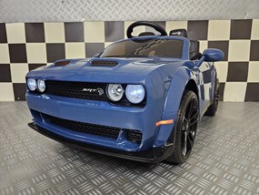 Carro elétrico para crianças DODGE SRT 12 Pneus Borracha, Assento pele, Luzes AZUL