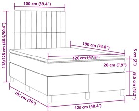 Cama boxspring com colchão 120x190 cm veludo rosa