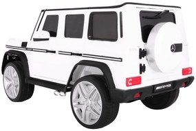 Carro elétrico para Crianças 12V Mercedes G65 2 4G Rodas de EVA, Assento de couro Branco Pintado