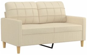 Sofá 2 lugares + almofadas decorativas 120 cm tecido cor creme