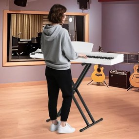 Piano digital de 88 teclas tamanho real com teclas semi-contrapesadas, altifalantes duplos, modo de teclado duplo e 3 pedais, suporte ajustável para p