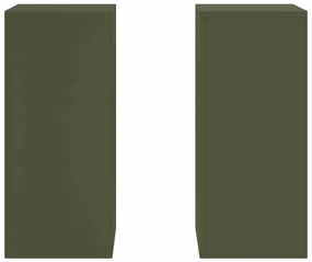 Suportes para Plantas Pilar 2 pcs Verde-Azeitona 24x24x55 cm Aço