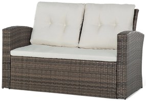 Conjunto de jardim em rattan castanho com 4 lugares LUCA Beliani