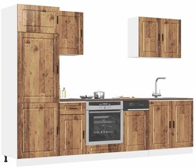 7 peças armário de cozinha conjunto Kalmar madeira velha