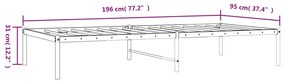 Estrutura de cama metal 90x190 cm branco