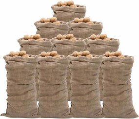 vidaXL Sacos de juta 10 pcs 65x135 cm 100% juta 220 gsm