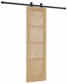Porta deslizante vidaXL com conjunto de ferragens 61x198,5 cm Madeira