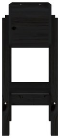 Vaso/floreira de jardim 62x30x69 cm pinho maciço preto