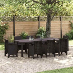 vidaXL Mesa de Jardim Castanho 250 x 100 x 73 cm vime PE