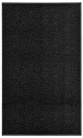 Tapete de porta lavável 90x150 cm preto