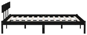 Estrutura de cama super king 180x200 cm pinho maciço preto
