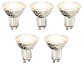 Conjunto de 5 lâmpadas LED GU10 reguláveis 8W 650lm 2700K