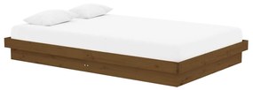 Estrutura cama pequena de casal 120x190 cm madeira castanho-mel