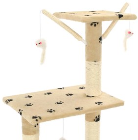 Árvore para gatos c/postes arranhadores sisal 138 cm bege