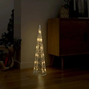 Pirâmide iluminação decorat. LEDs acrílico 60cm branco quente