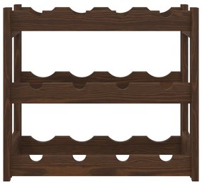 Garrafeira para 12 garrafas madeira de pinho maciça castanho