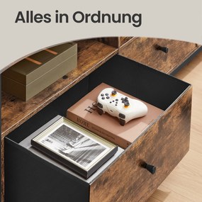 Móvel TV 178 x 40 x 50 cm para televisores até 80 polegadas, amplo espaço de arrumação castanho-preto