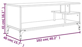 Móvel TV 102x40x41 cm derivados madeira/aço revestido pó preto