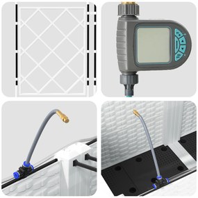 Vasos de Jardim com Sistema de Irrigação 5 pcs Brancos