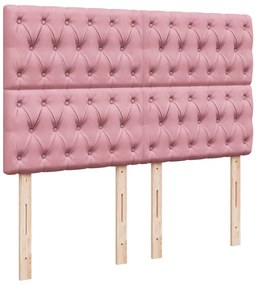 Cama com molas/colchão 140x190 cm veludo rosa