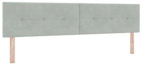 Cama Box Spring vidaXL com Colchão Cinza Claro 200x200 cm Veludo
